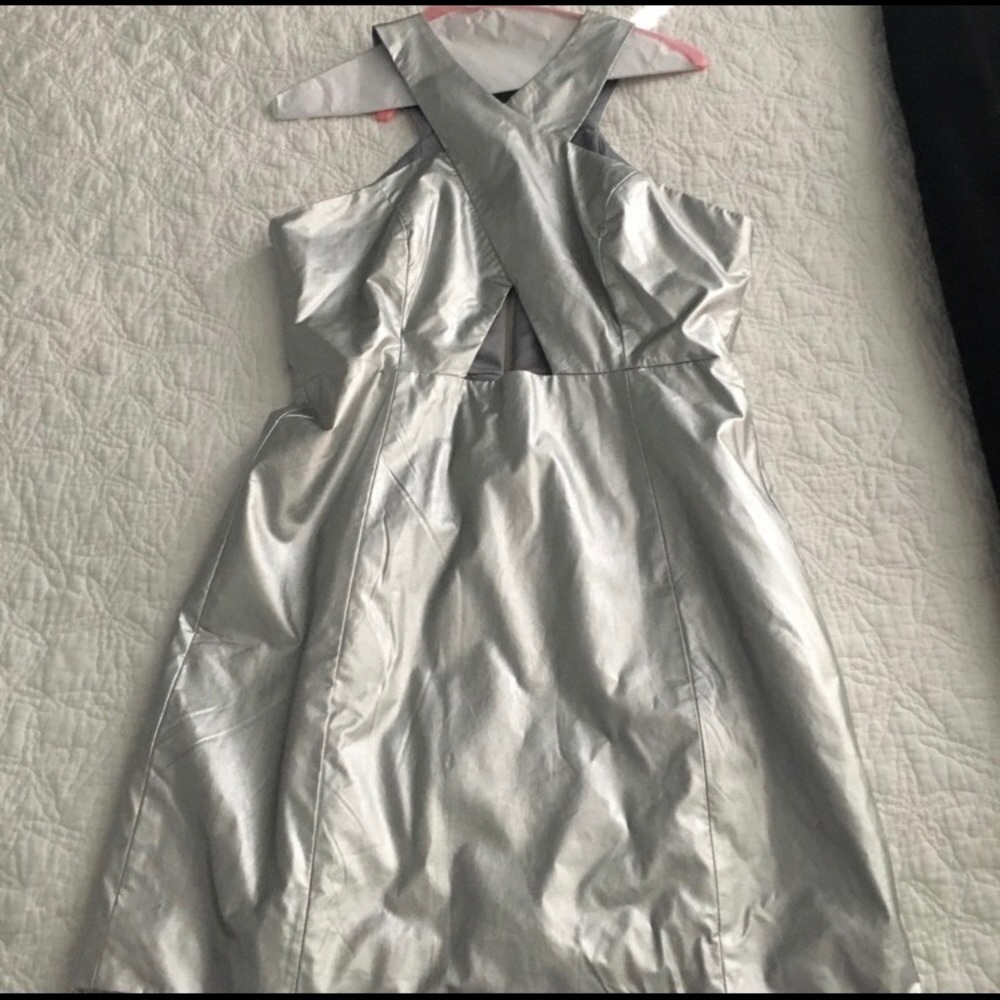 Metallic silver dress